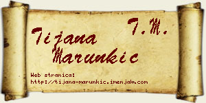 Tijana Marunkić vizit kartica